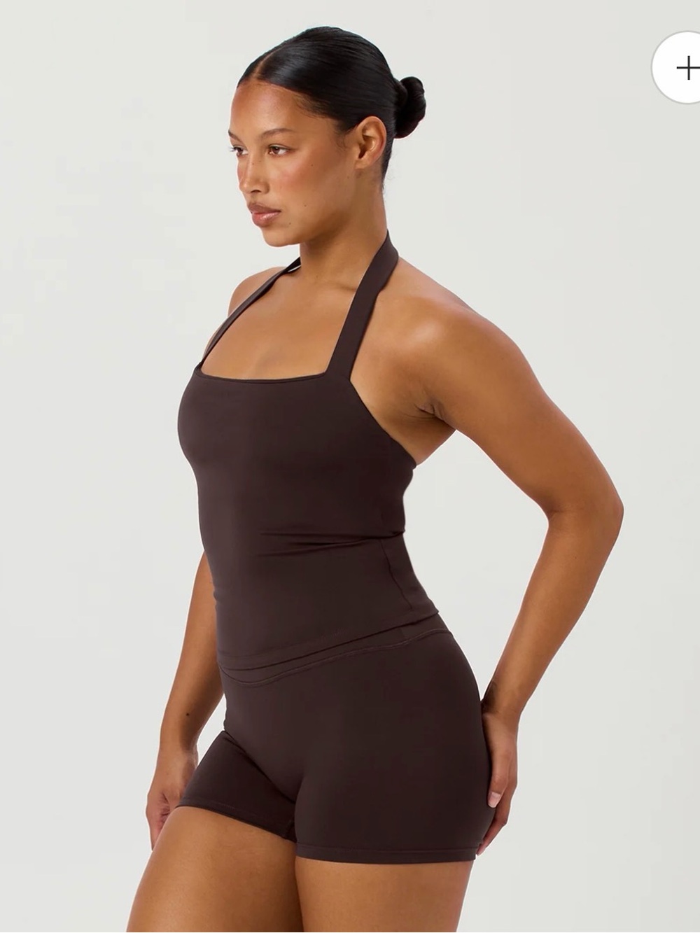 NWT Crop Shop Boutique CSB Serenity Halle Halter Tank in Espresso Size Small - Picture 2 of 7